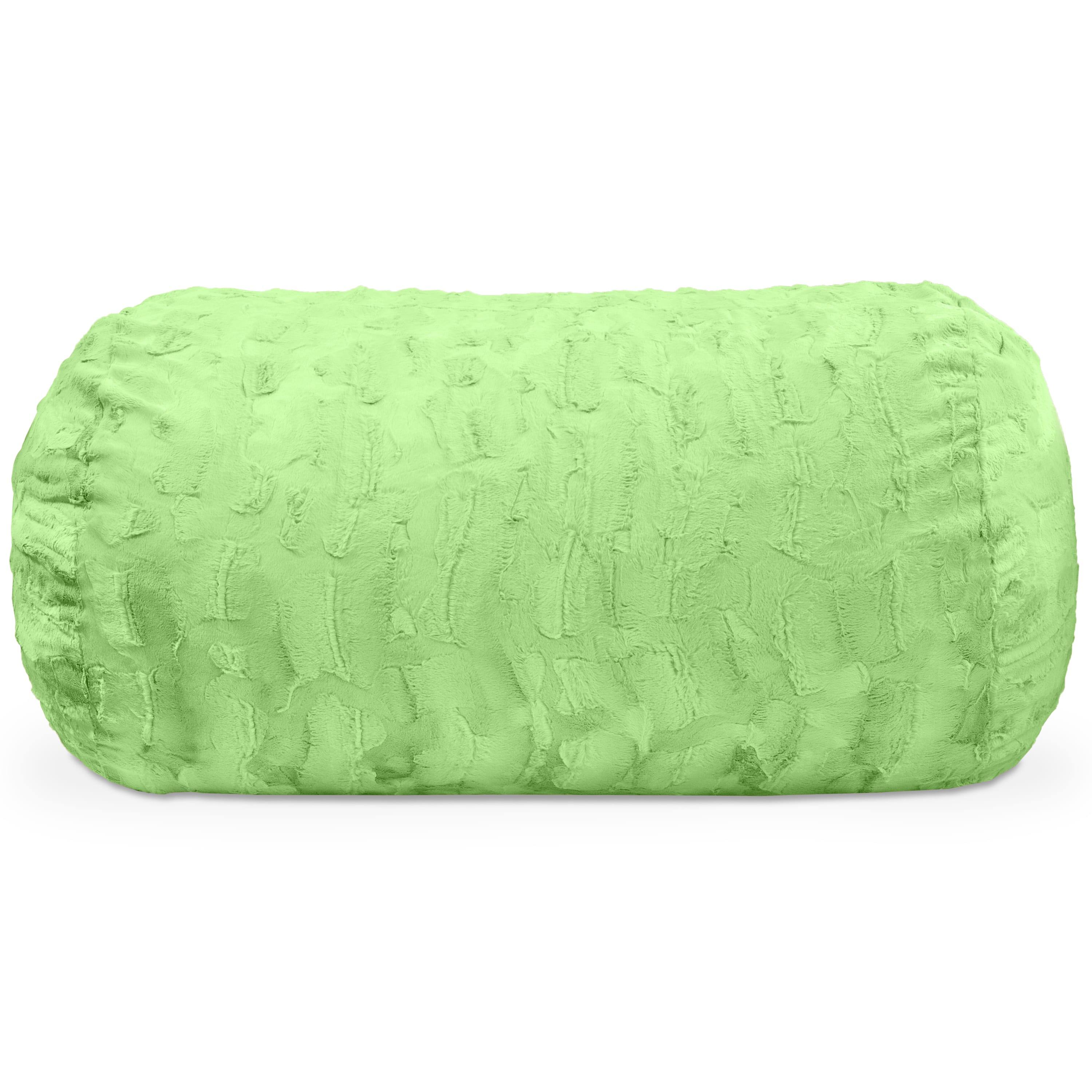 Angle. Jaxx - Jaxx Sofa Saxx Bean Bag Couch - 4 Foot - Faux Fur, Lime Green - Faux Fur - Lime Green.