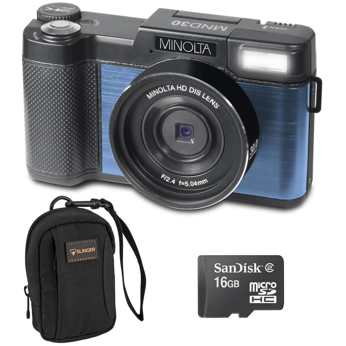 OHDAIDEO SHUTTER  
ON OFF  
MND30 OPEN MINOLTA MINOLTA HD DIS LENS 30.0 FI2.4 f=5.04mm  
SLINGER  
SanDisk 16GB micro SD HC