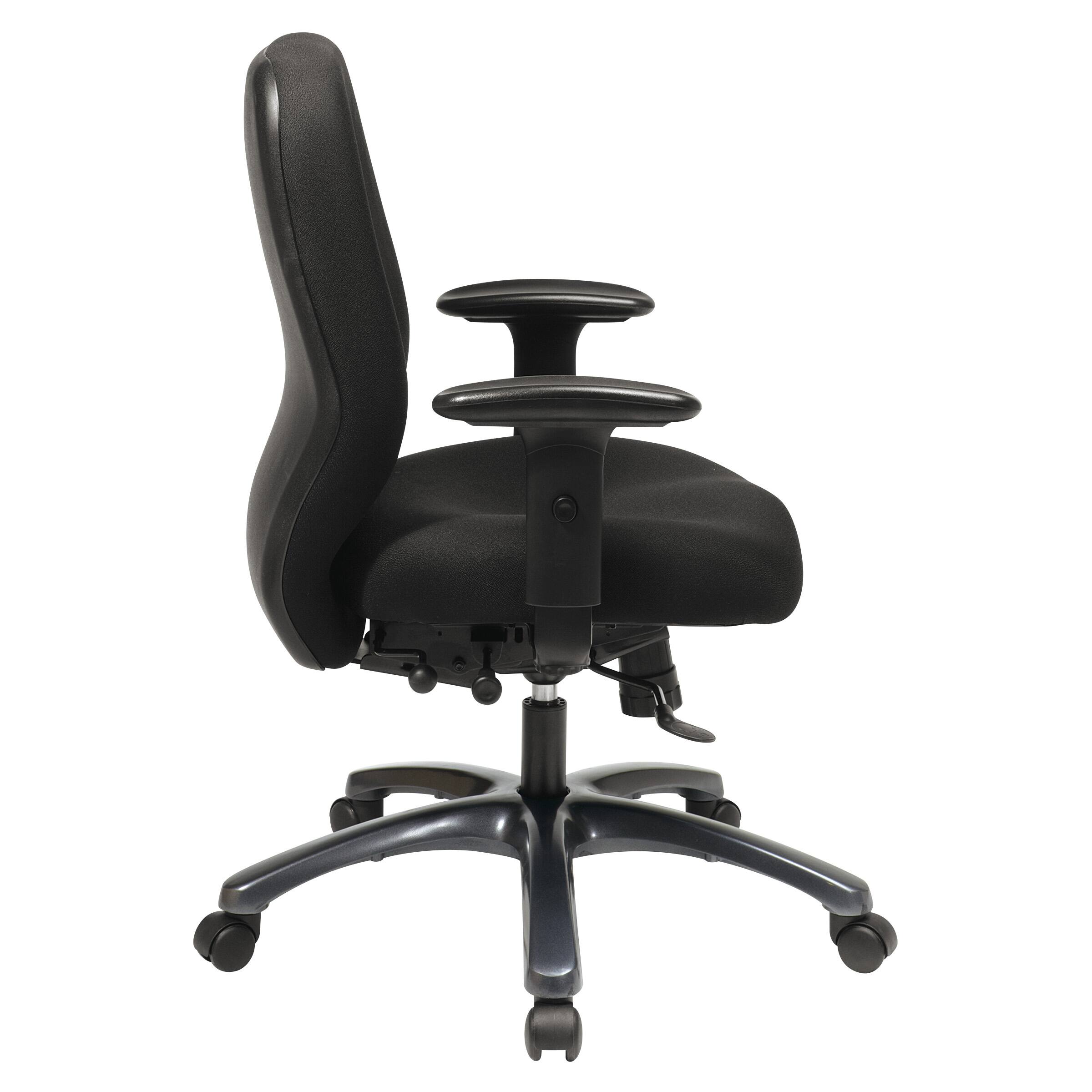 Left. Office Star Products - 24 Hour Ergonomic Chair with 2-to-1 Synchro Tilt - Titanium.