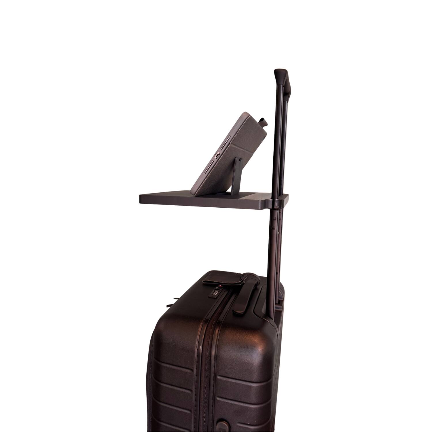 Left. GODESK - Attachable Luggage Desk Stand - Gray/Charcoal.