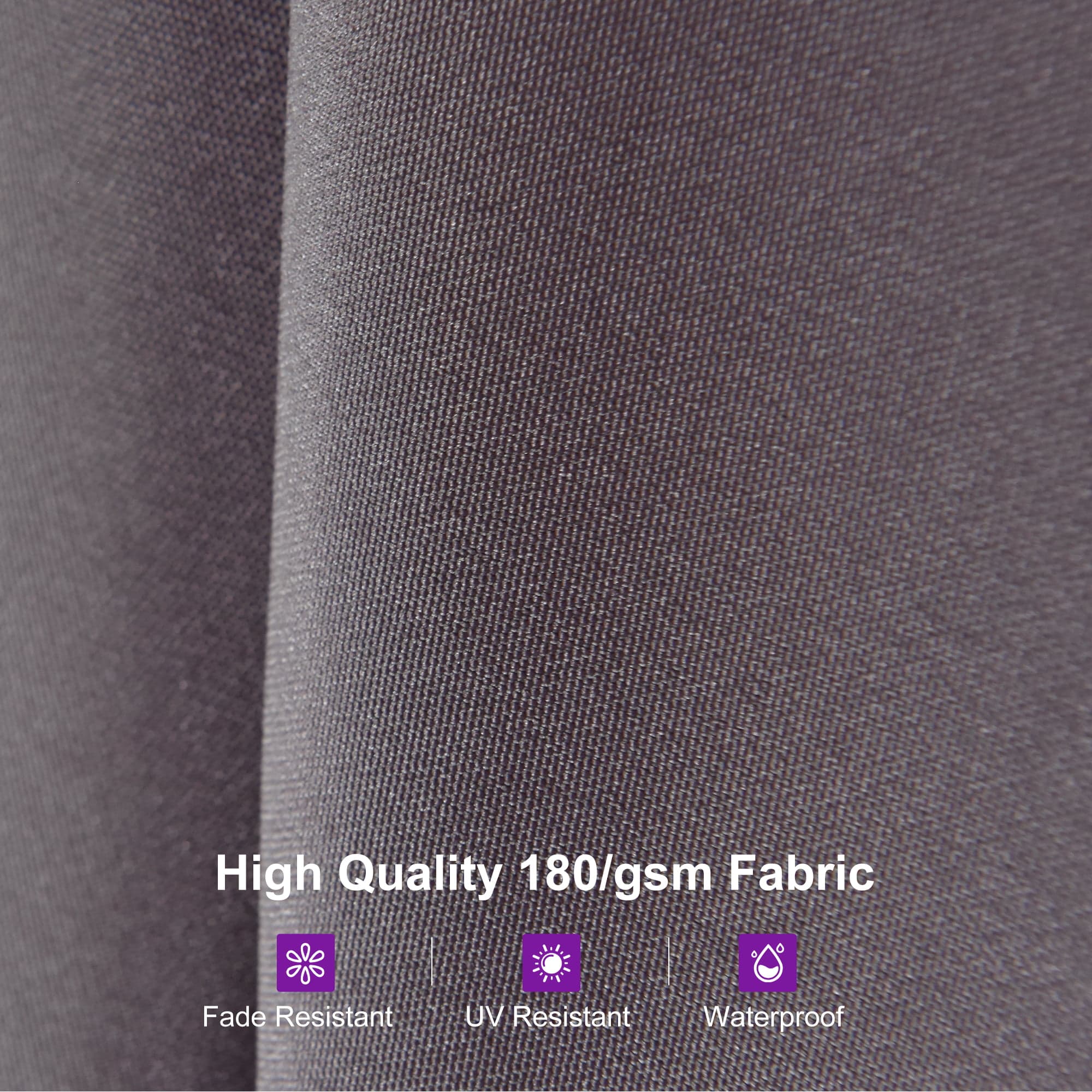 High Quality 180/gsm Fabric

- Fade Resistant
- UV Resistant
- Waterproof