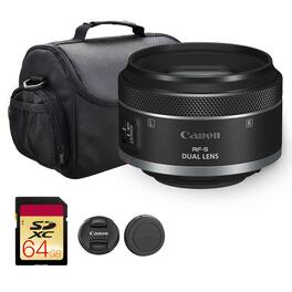Canon - RF-S 7.8mm f/4 STM Dual Lens|Autofocus Lens for 3D VR & Spatial Video Capture + More - Black