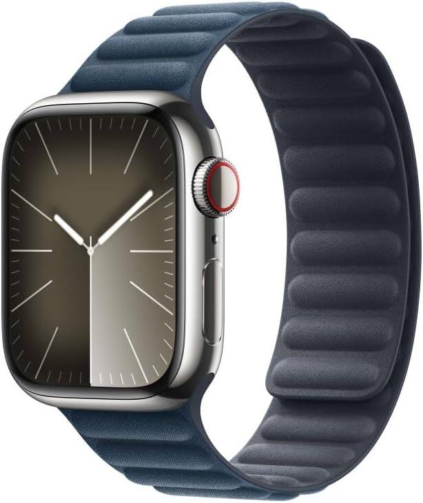 Angle. Apple - Apple MTJ33AMA - AWB-ML41SM Watch Band, 41mm, Magnetic Link (S/M) Pacific Blue - Pacific Blue.