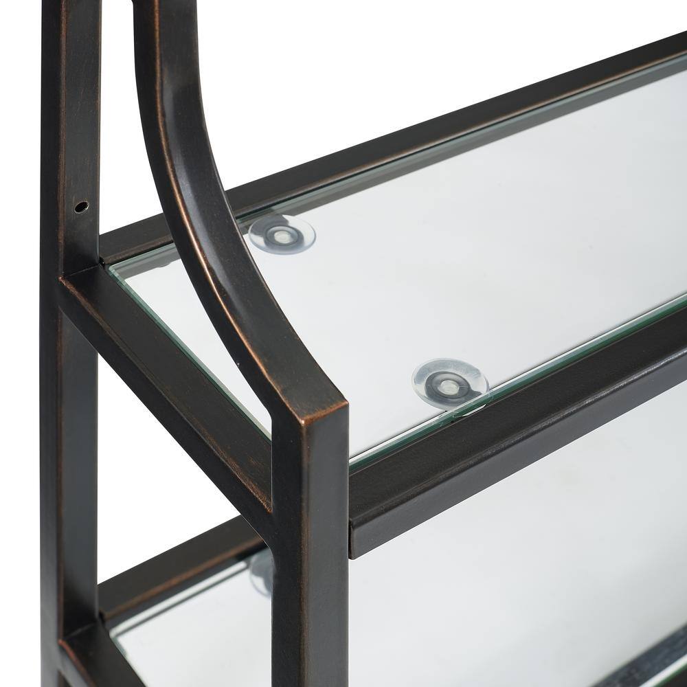 Left. Crosley Furniture - Aimee Bathroom Shelf - Oil Rubbed Bronze.