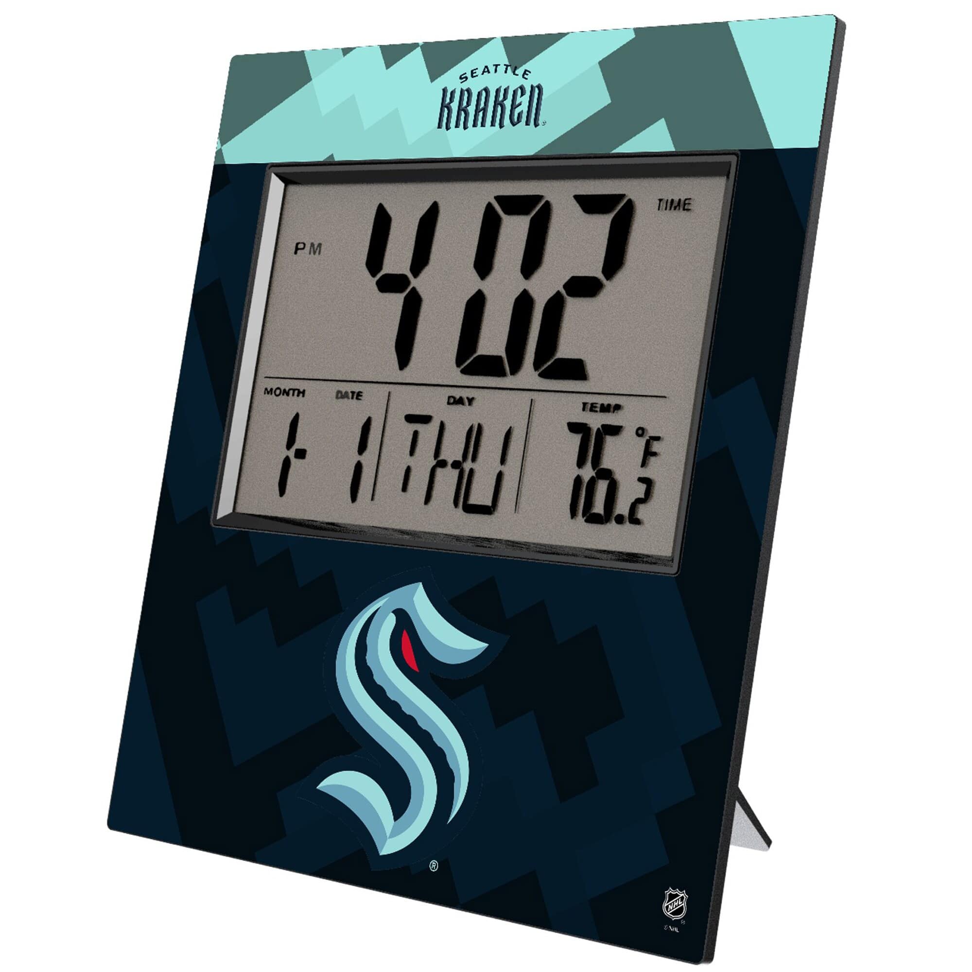 Keyscaper - Seattle Kraken Color Block Digital Desk Clock - Multicolor