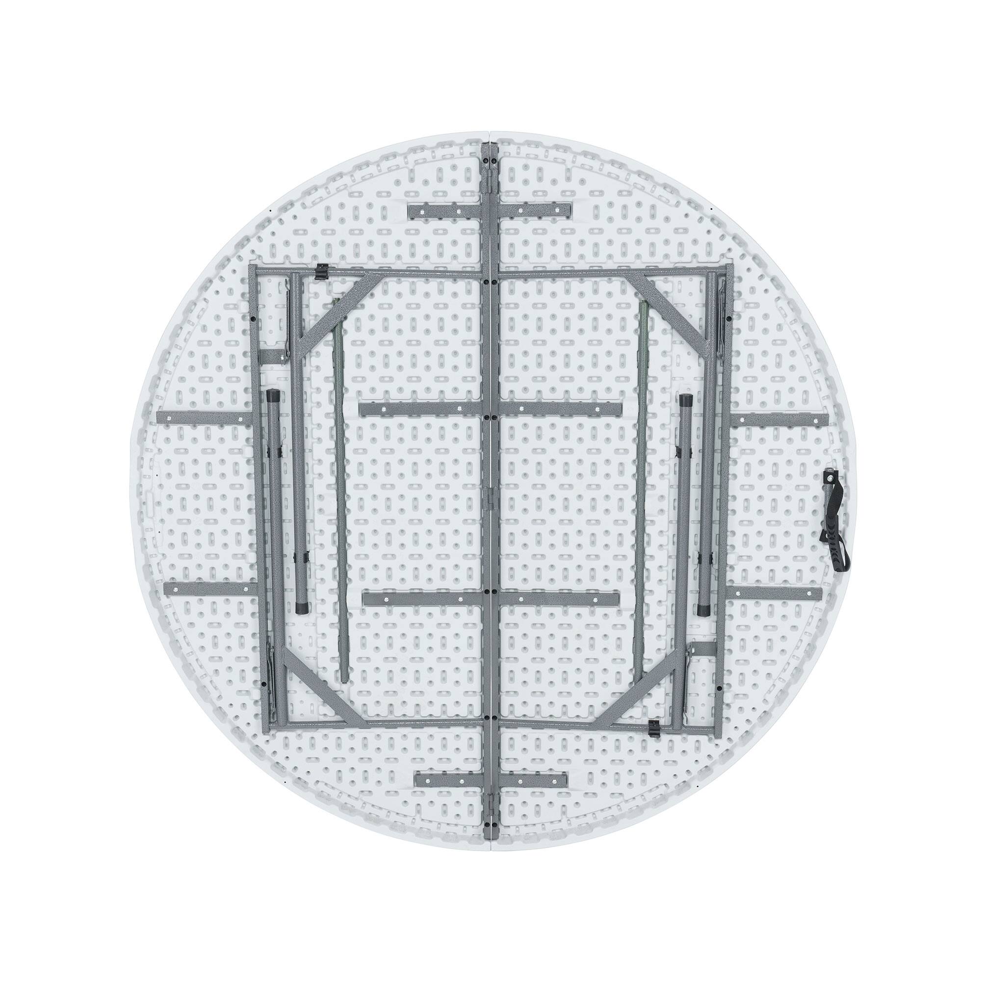 Alt View 7. Peakform - Peakform Round Folding Banquet Table for Indoor or Outdoor Use, 60 Inch, White - White.