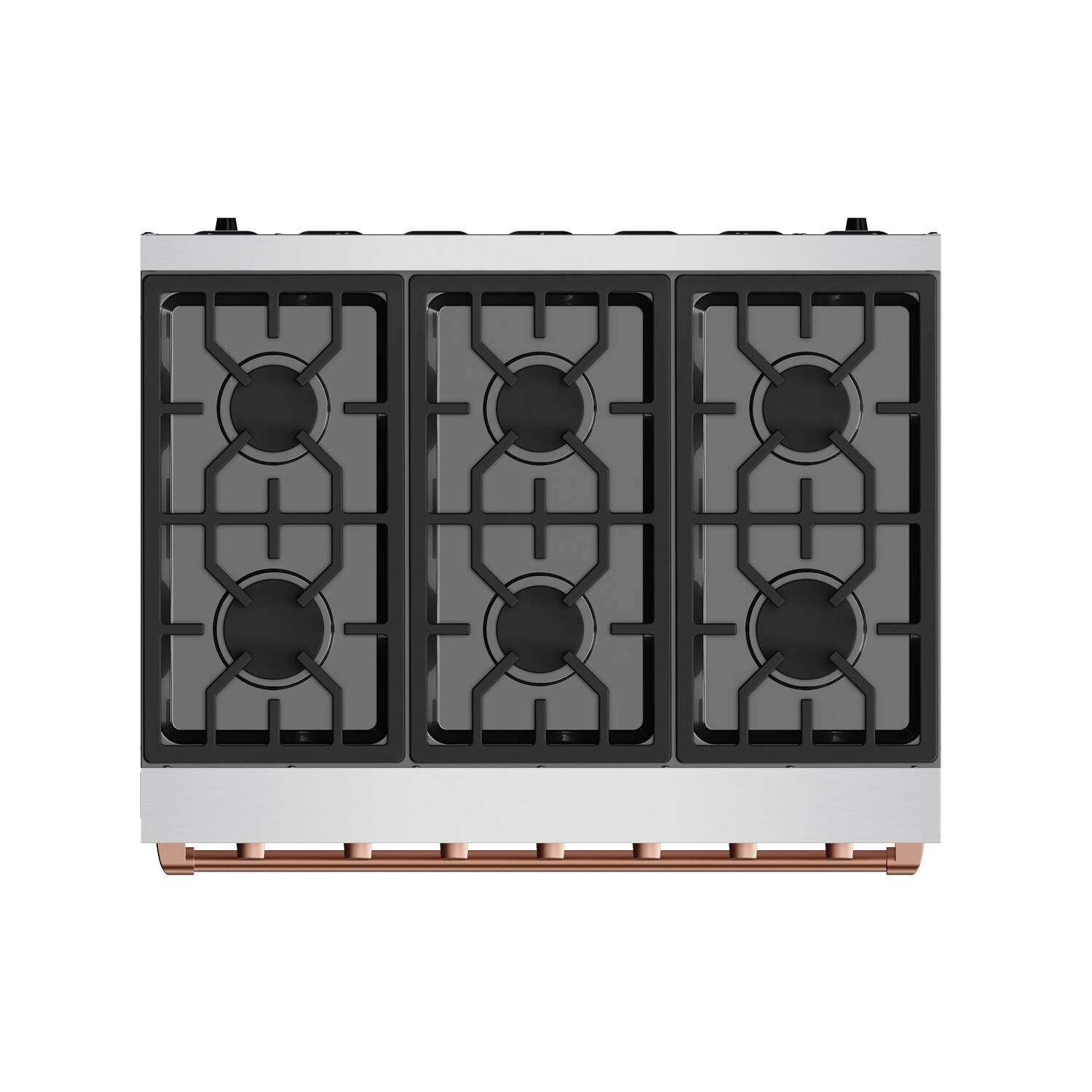 Back. Thor Kitchen - Gordon Ramsay Series by Thor Kitchen 6.0 Cu. Ft Freestanding Gas Range with Rose Gold Hardware - Stainless Steel.