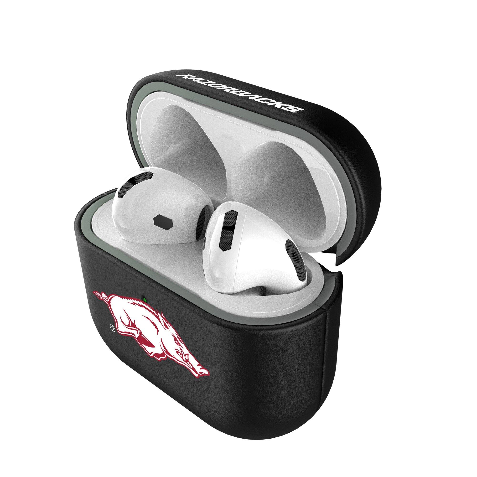 Alt View 3. Keyscaper - Arkansas Razorbacks Arkansas Razorbacks Insignia AirPods 4th Generation Case Cover - No Size - Black.