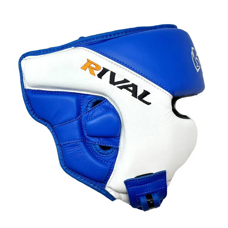 Alt View 3. RIVAL - Rival Boxing RHGC2C Headgear w/ Cheek Protectors - Small - Blue/White - Blue/White.