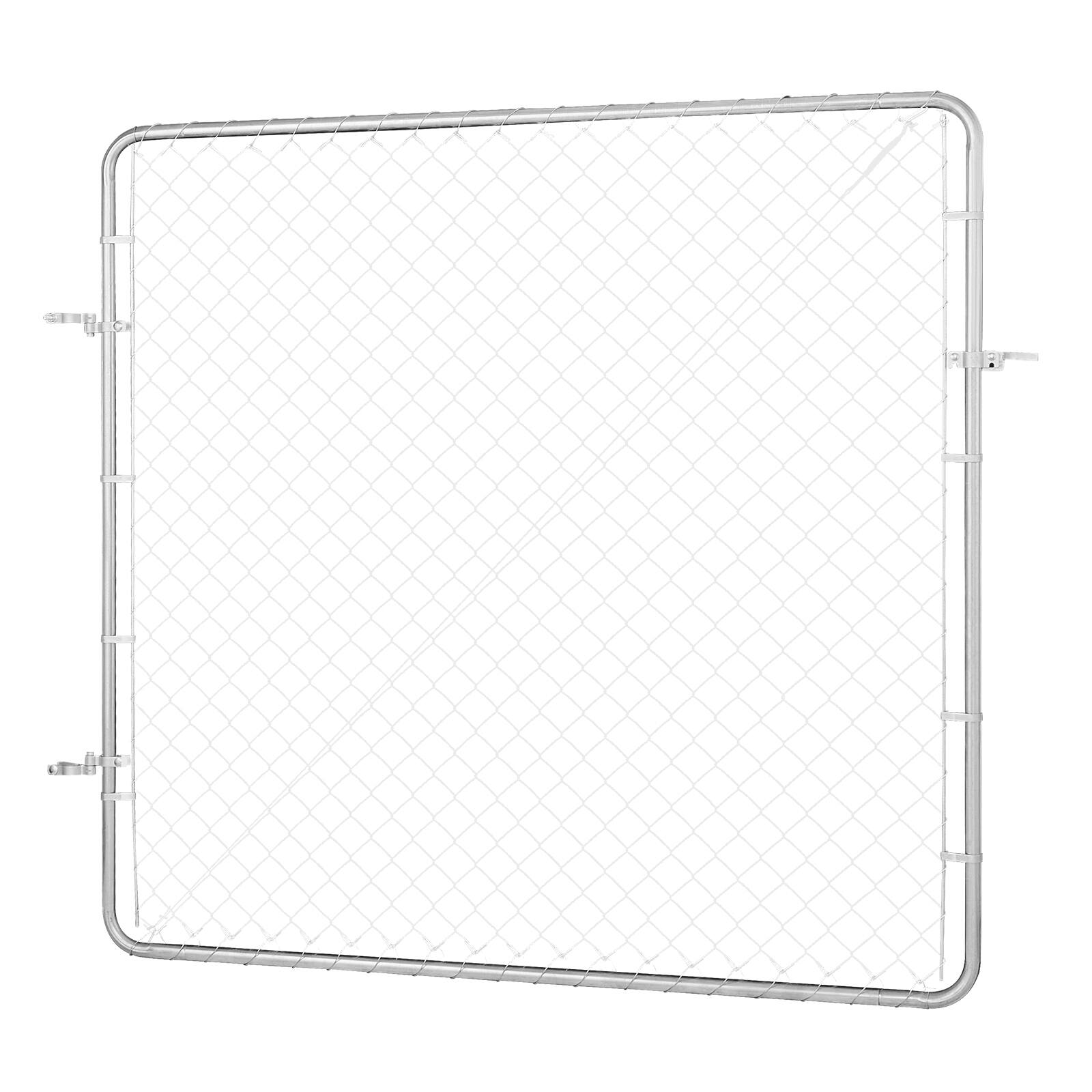 Alt View 5. VEVOR - Chain Link Fence Gate, 70 x 72 in, Adjustable Chain Link Fence Panel, Fit 3 ft (W) x 4 ft (H) Garden Fence Gate - Galvanized.