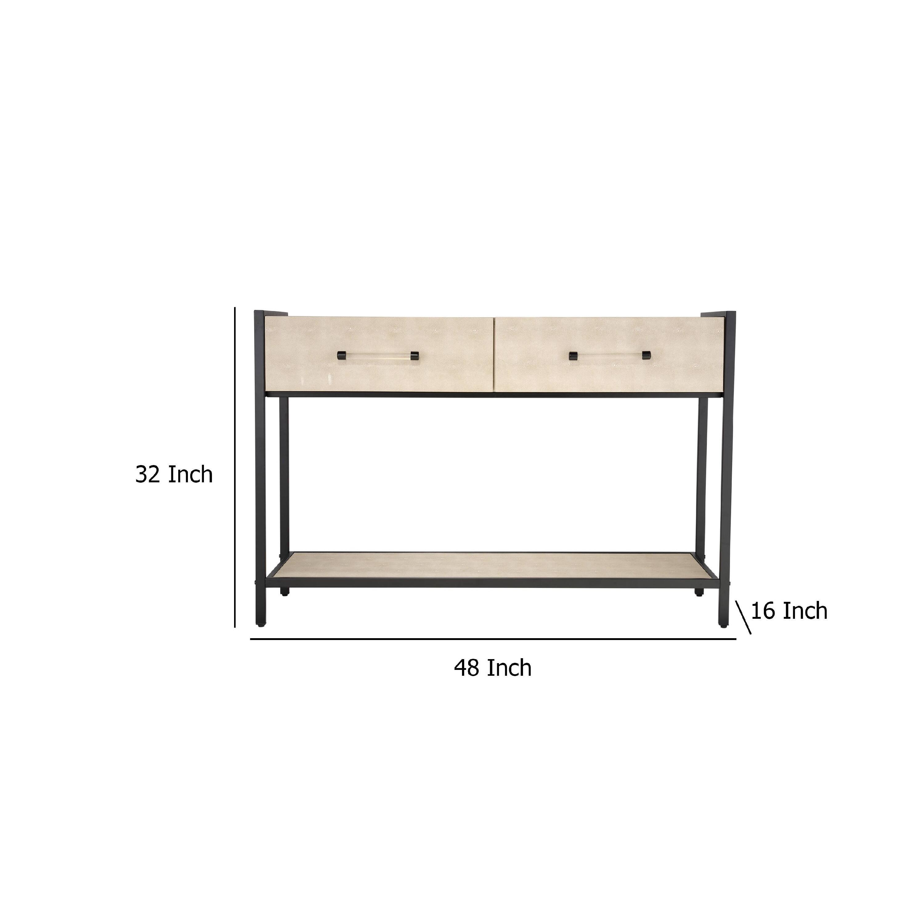 Manhattan Lane Caz 48 Inch 2 Drawers Sofa Console Table w Frame, Faux ...