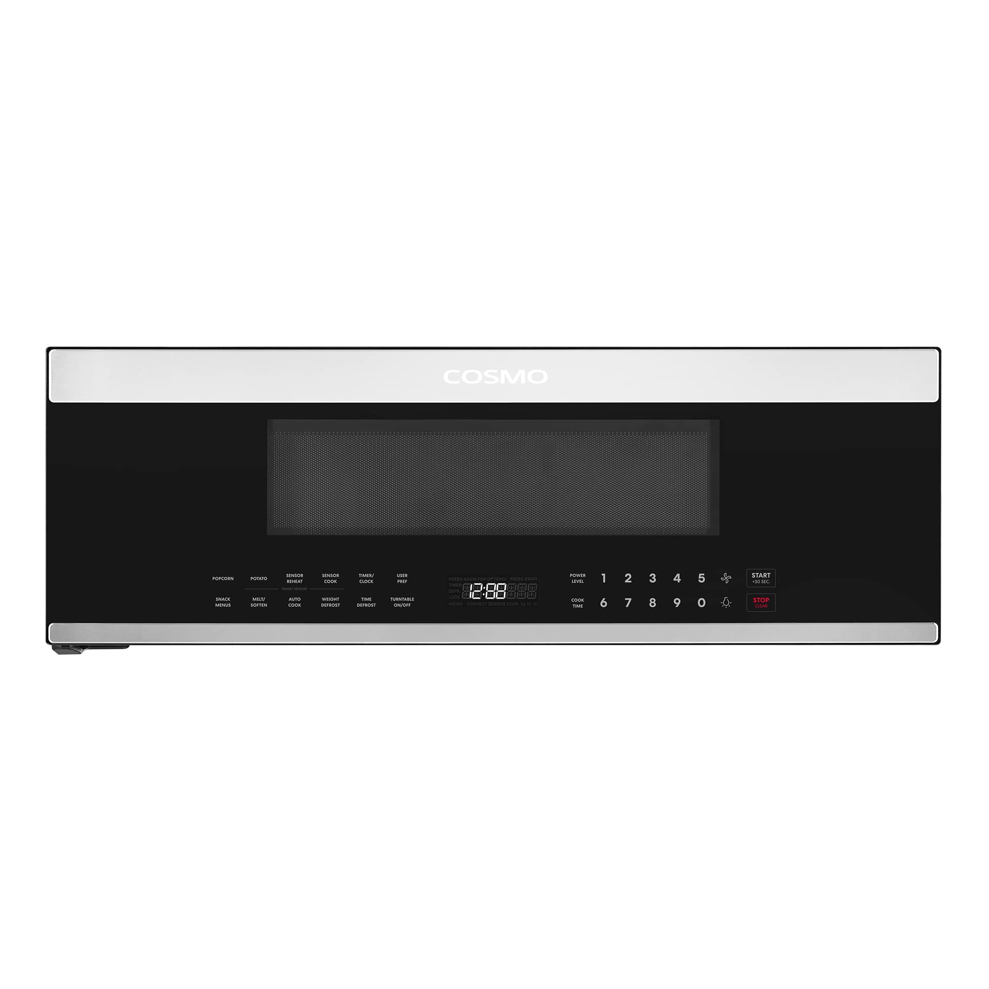 COSMO - COS-3012ORLP1SS 30 in. Stellar Collection 1.2 cu. ft. Slim Over the Range Microwave with Soft Touch Controls - Black
