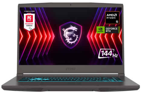 MSI - THIN A15 15.6" 144Hz FHD Gaming Laptop - AMD R5-7535HS - GeForce RTX 4050 - 8GB Memory - 512GBSSD - Black