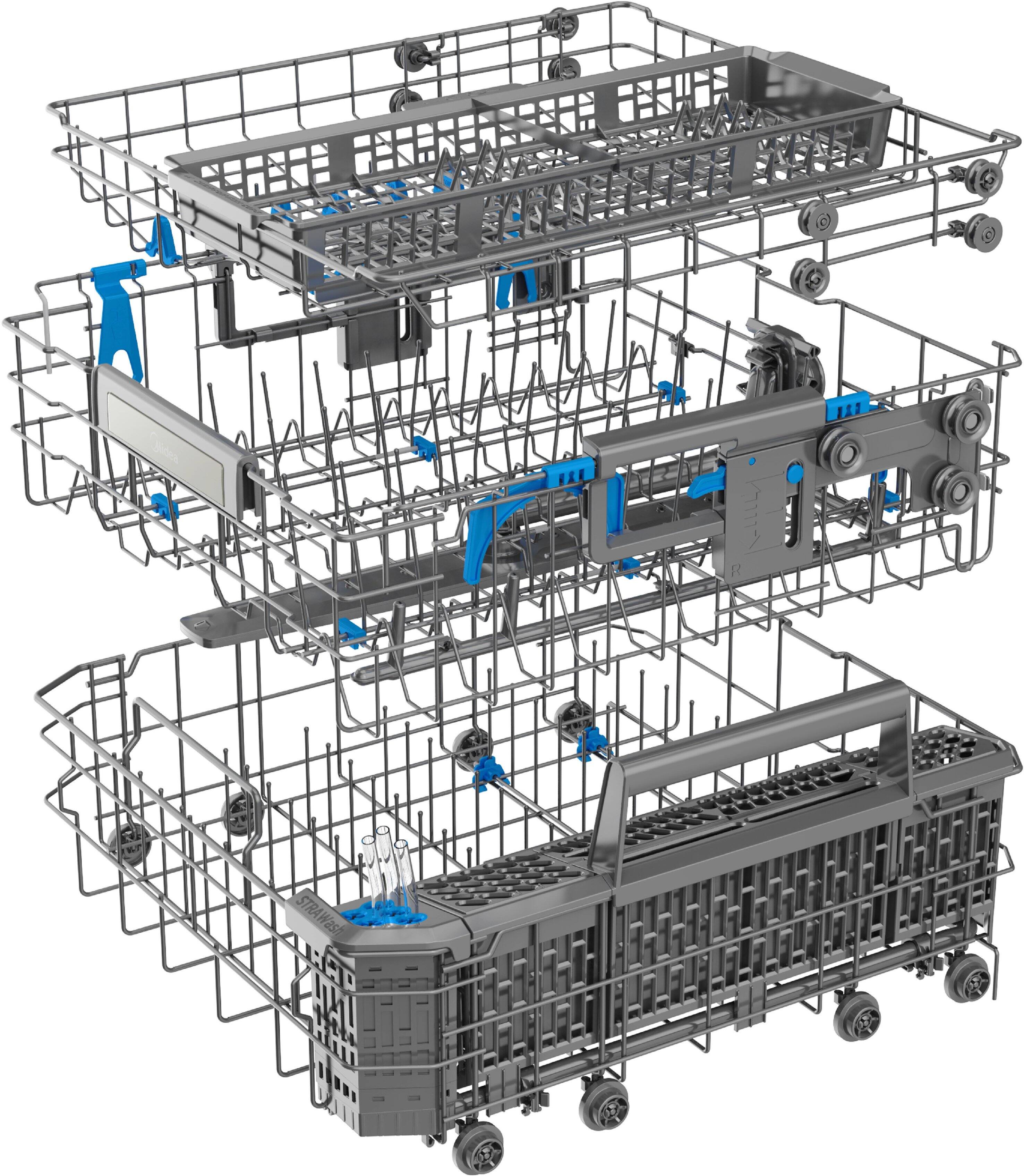 Alt View 10. Midea - STRAWash 24" Top Control Built-In Dishwasher with Total Tumbler Clean, SENSOR TruDry, 44 dB - Stainless Steel.