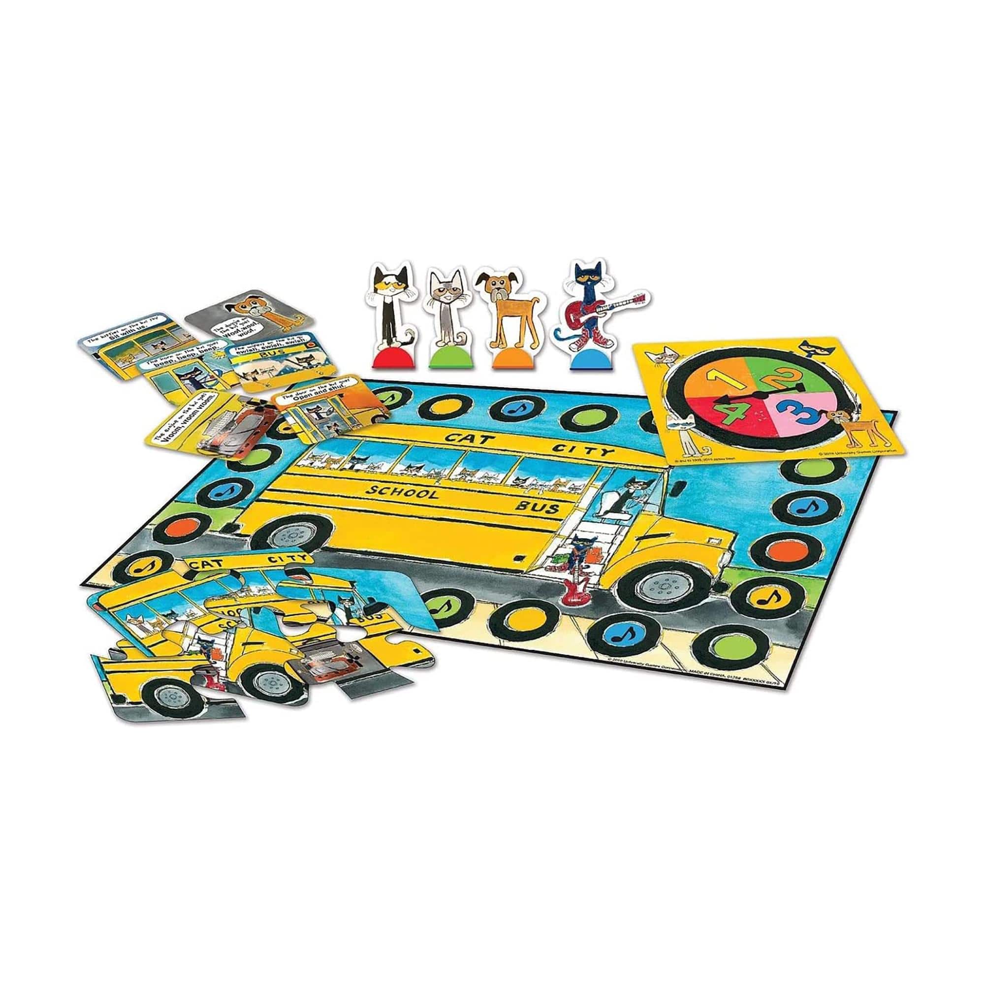 University Games - Pete The Cat Wheels on the Bus Game | 3+ Players - White