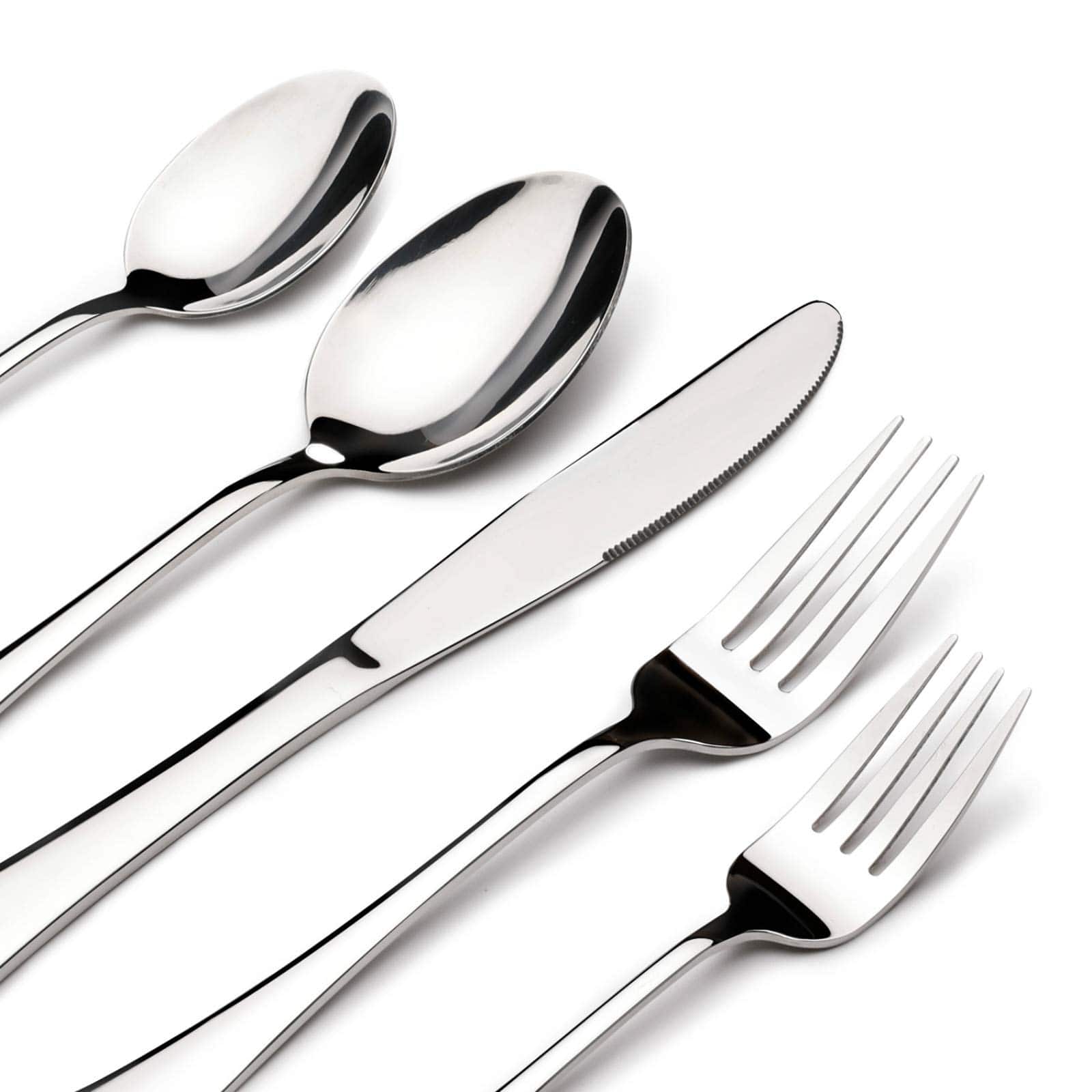 Dazzed Corner - Silverware Set for 8, 40 Piece Heavy Duty Stainless Steel Flatware Utensils Cutlery Set, Dishwasher Safe - Silver