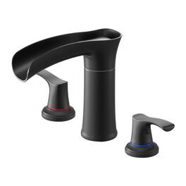 VEVOR - Roman Tub Faucet, 3 Hole Waterfall Bathtub Faucet, Zinc Alloy Bath Tubs Faucets Set with 2 Handles - Black