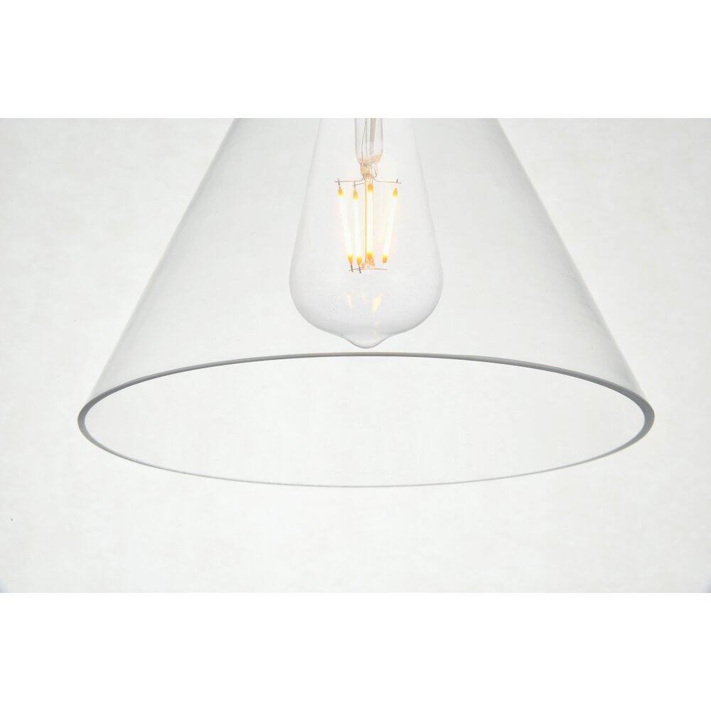 Back. Living District - Destry 1 Light Black Plug-In Pendant With Clear Glass - Black.