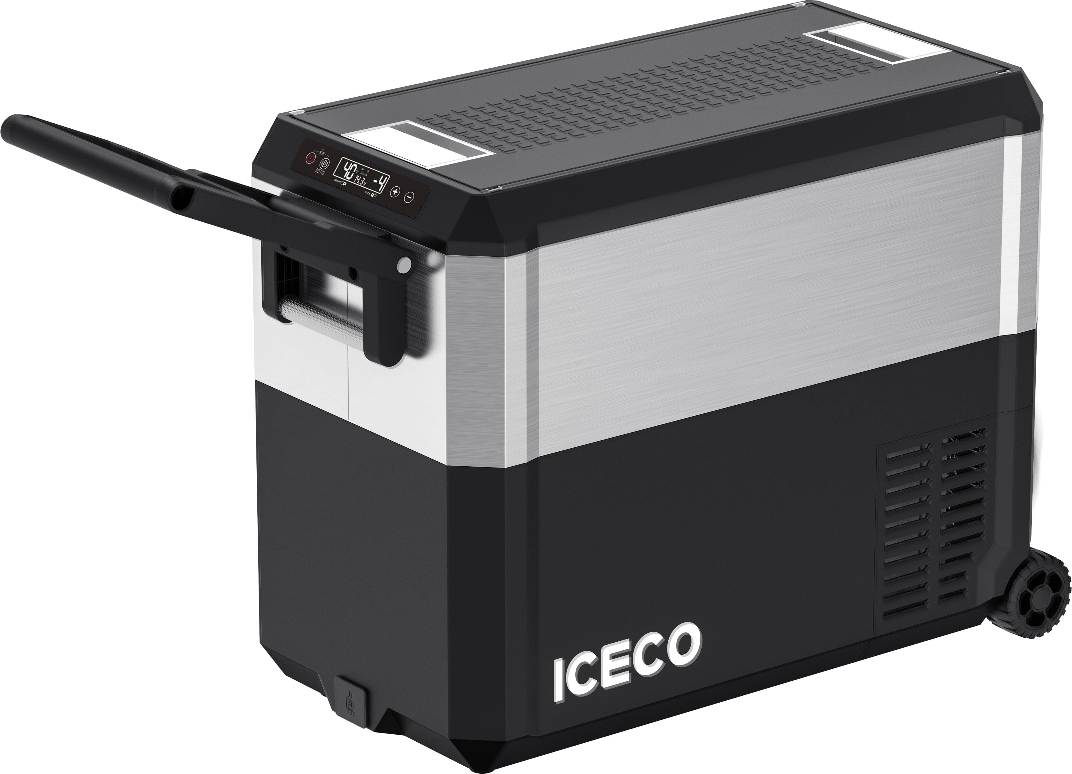 Back. ICECO - JP50 Pro Dual Zone Wheeled 51QT Portable Cooler Silver - Black/Silver.