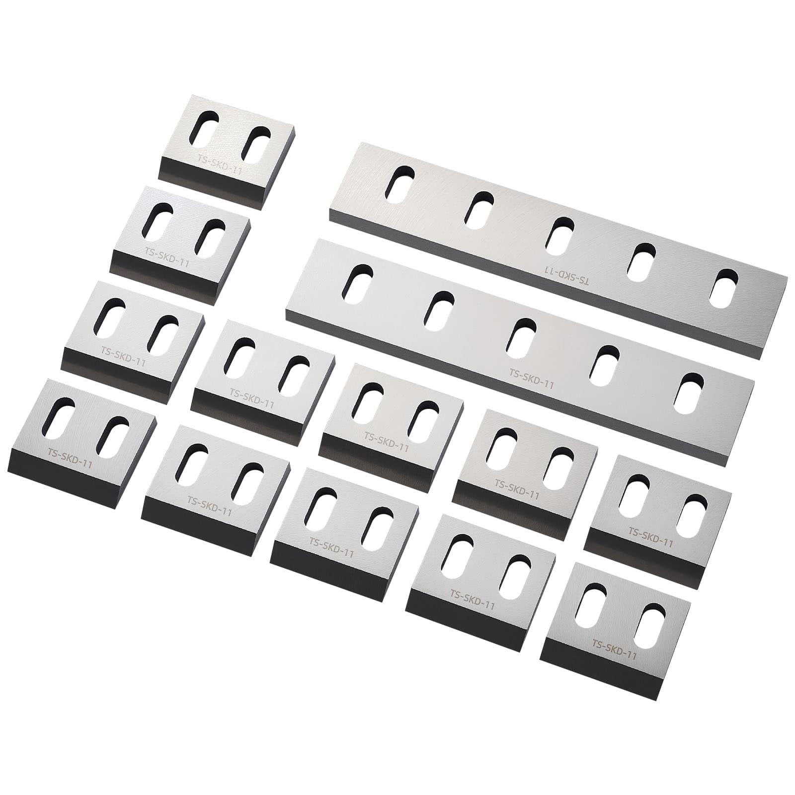 VEVOR - Shredder Blades, Alloy Steel Shredder Machine Blade Kit with 12 Rotating and 2 Fixed Blades, High-Hardness SKD-11 Blade - Silver