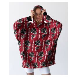 Pegasus - Atlanta Falcons Homefield Repeat Logo Wearable Hooded Blanket - Multicolor