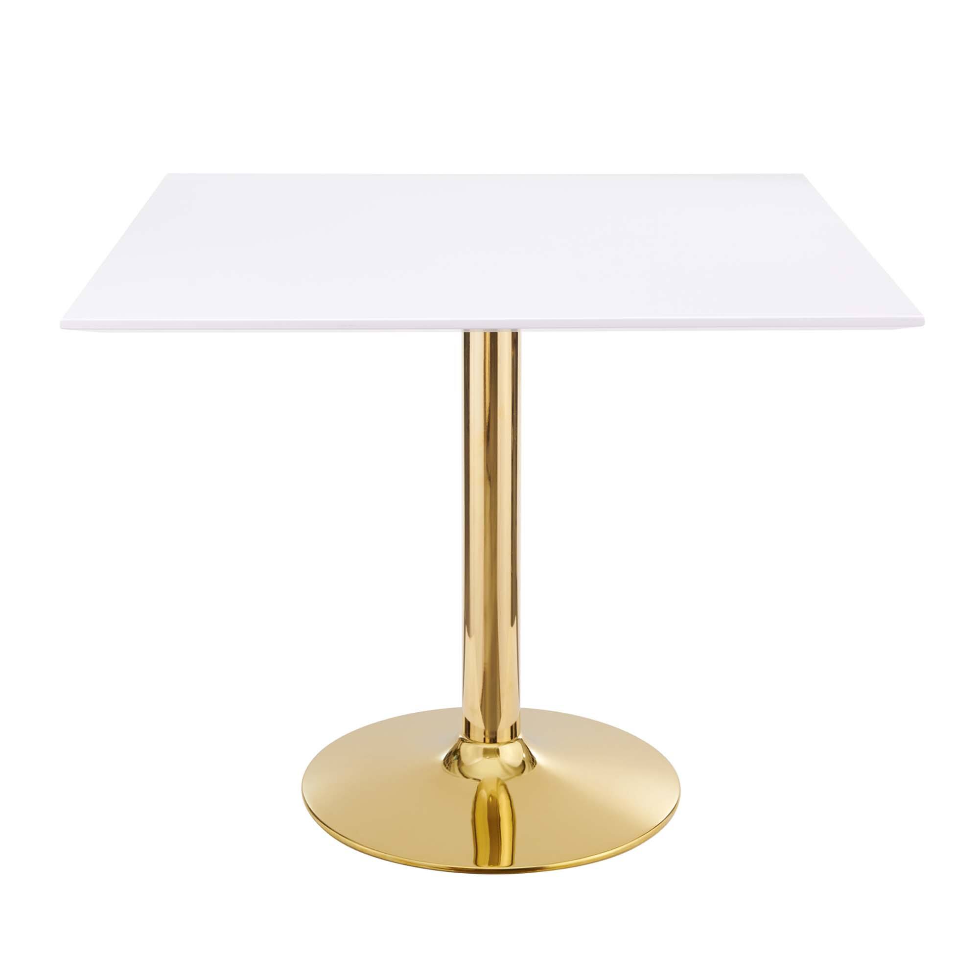 Angle. Modway - Verne 35" Square Dining Table by Modway - Gold White.