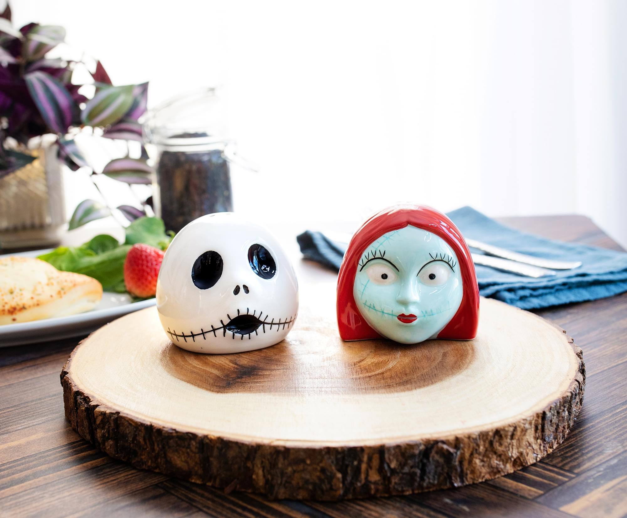 Alt View 2. Disney - Disney The Nightmare Before Christmas Jack and Sally Salt and Pepper Shaker Set - White.