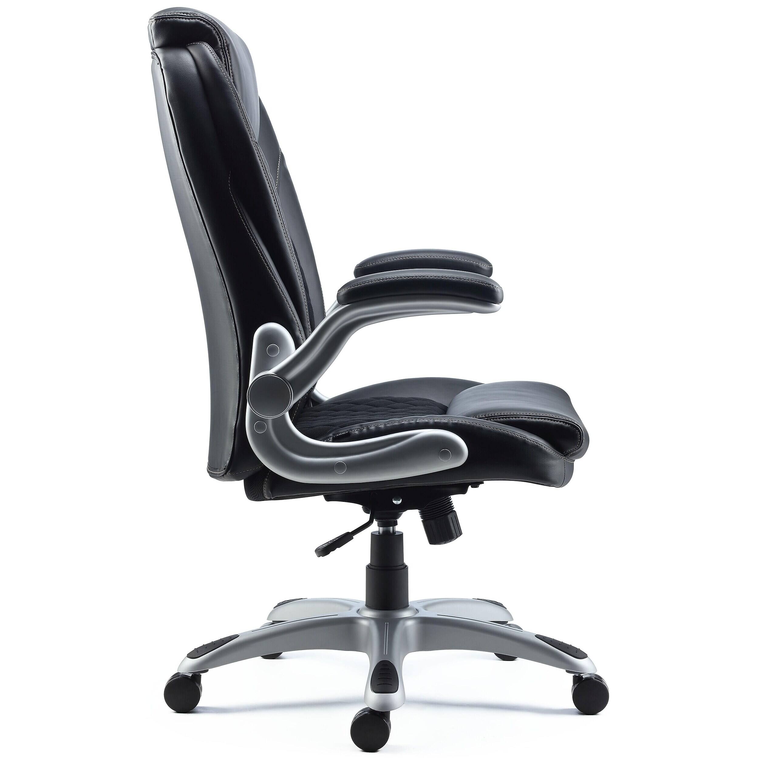 Alt View 8. Staples - Staples Sorina Ergonomic Bonded Leather Swivel Executive Chair, Black (58262) - Black.