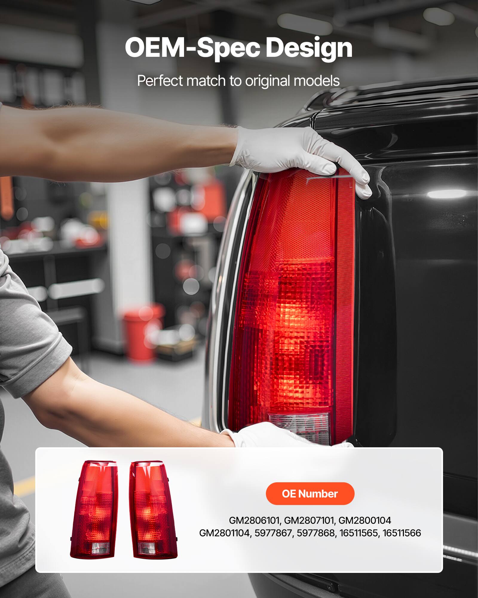 OEM-Spec Design  
Perfect match to original models  

OE Number  
GM2806101, GM2807101, GM2800104, GM2801104, 5977867, 5977868, 16511565, 16511566