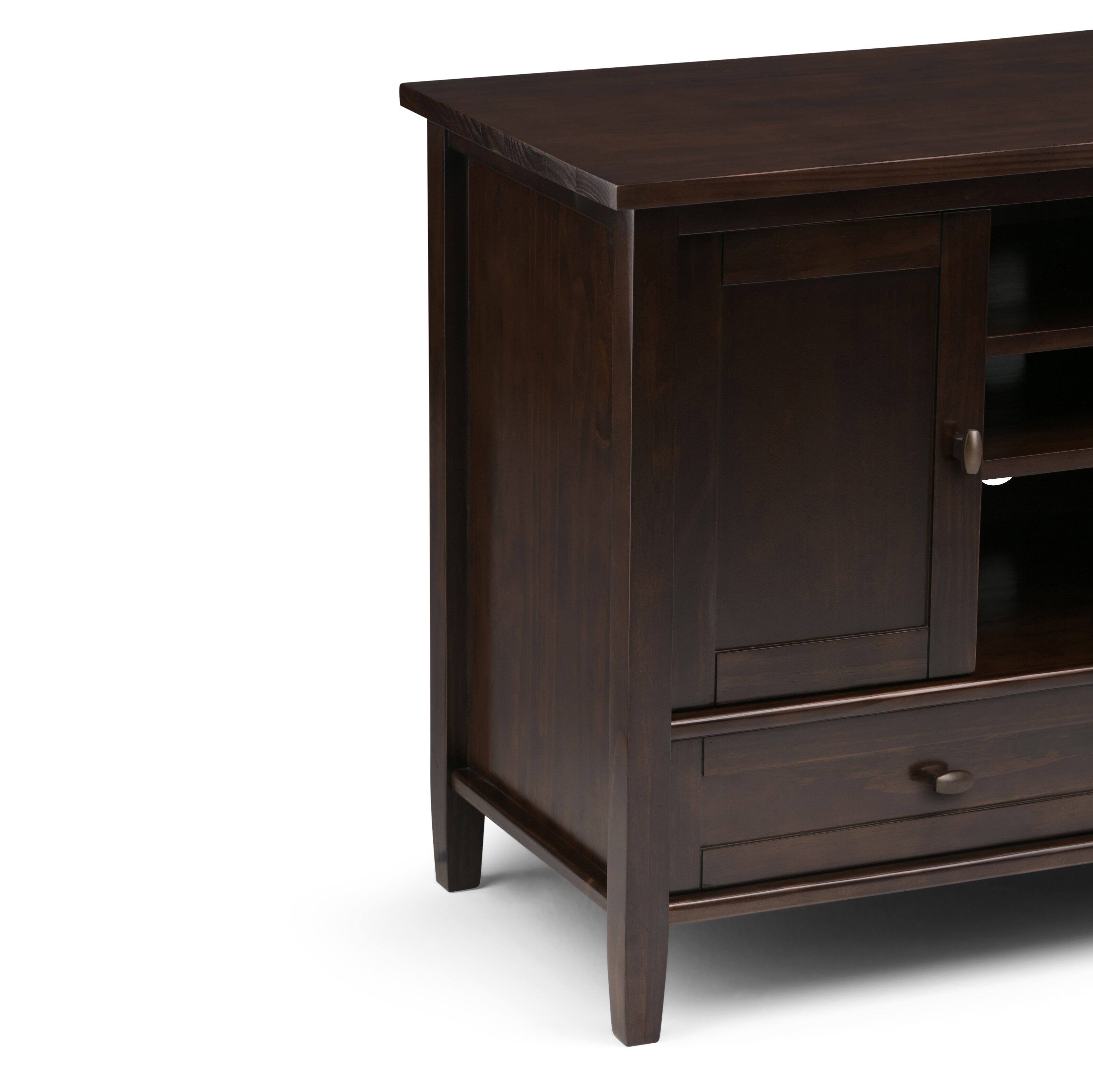 Alt View 4. Spaco - Spaco Solid Wood TV Stand for 50" TVs, Entertainment Center Media Console with 2 Drawers Side Cabinets and Open Storage - Dark Brown.