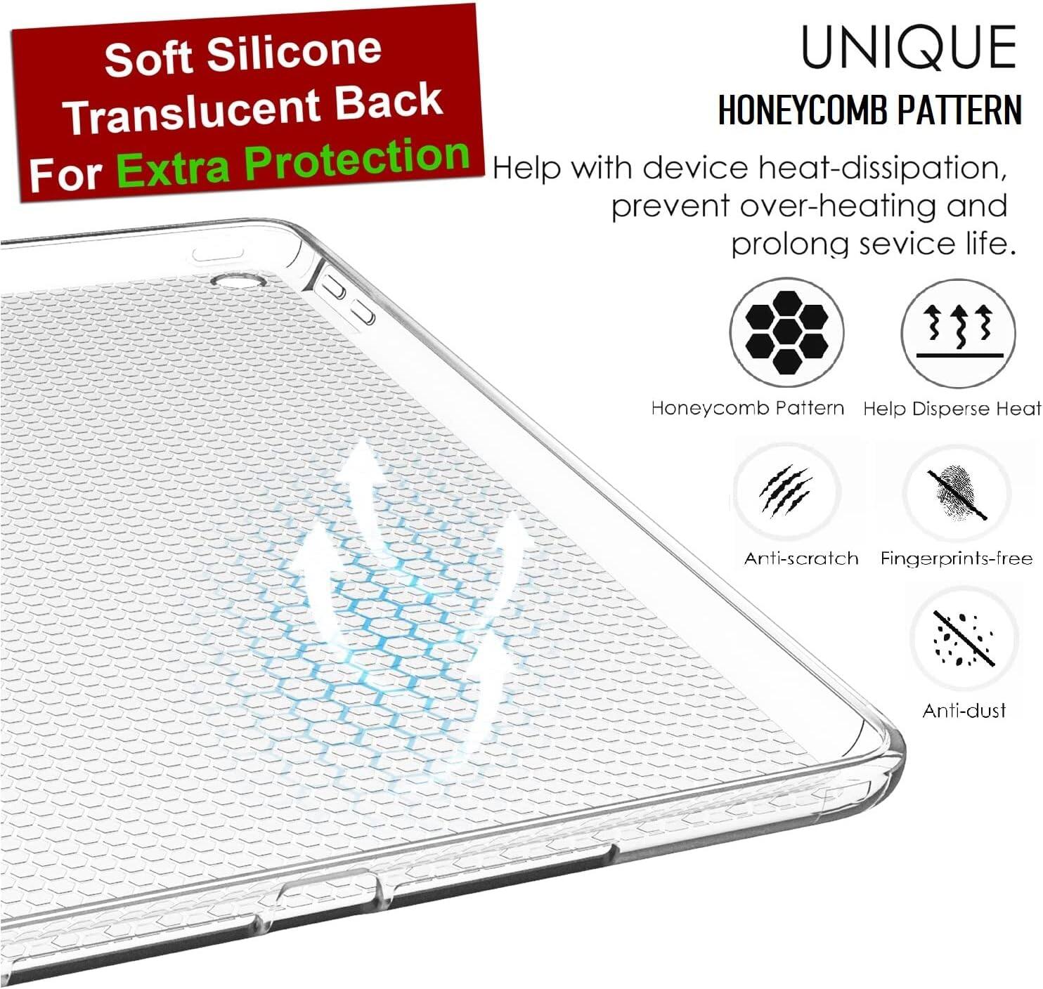 Soft Silicone Translucent Back For Extra Protection

UNIQUE HONEYCOMB PATTERN

Help with device heat-dissipation, prevent over-heating and prolong service life.

Honeycomb Pattern Help Disperse Heat

Anti-scratch Fingerprints-free

Anti-dust