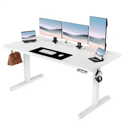 Front. GTPlayer - Electric Standing Desk 55 x 24 IN Sit Stand up Desk,White - White.