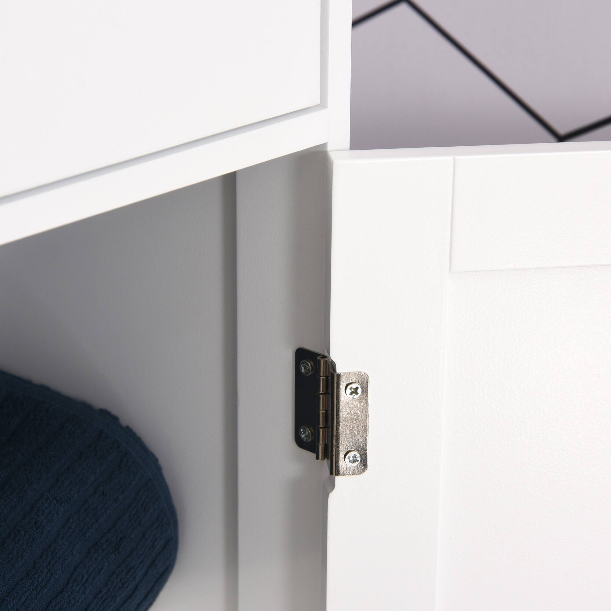 Alt View 7. Kleankin - Slim Bathroom Storage Cabinet, Tall Bathroom Cabinet, Narrow Linen Tower with Acrylic Door, Drawer and Shelves - White.