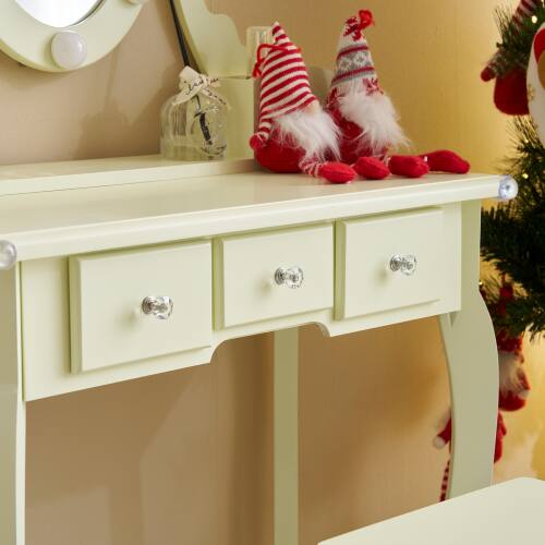 Alt View 3. Winado - Little Kids Girls Vanity Table Set Makeup Dressing Desk with Stool & Mirror with 3 Drawers for Christmas Birthday Gift - Yellow.