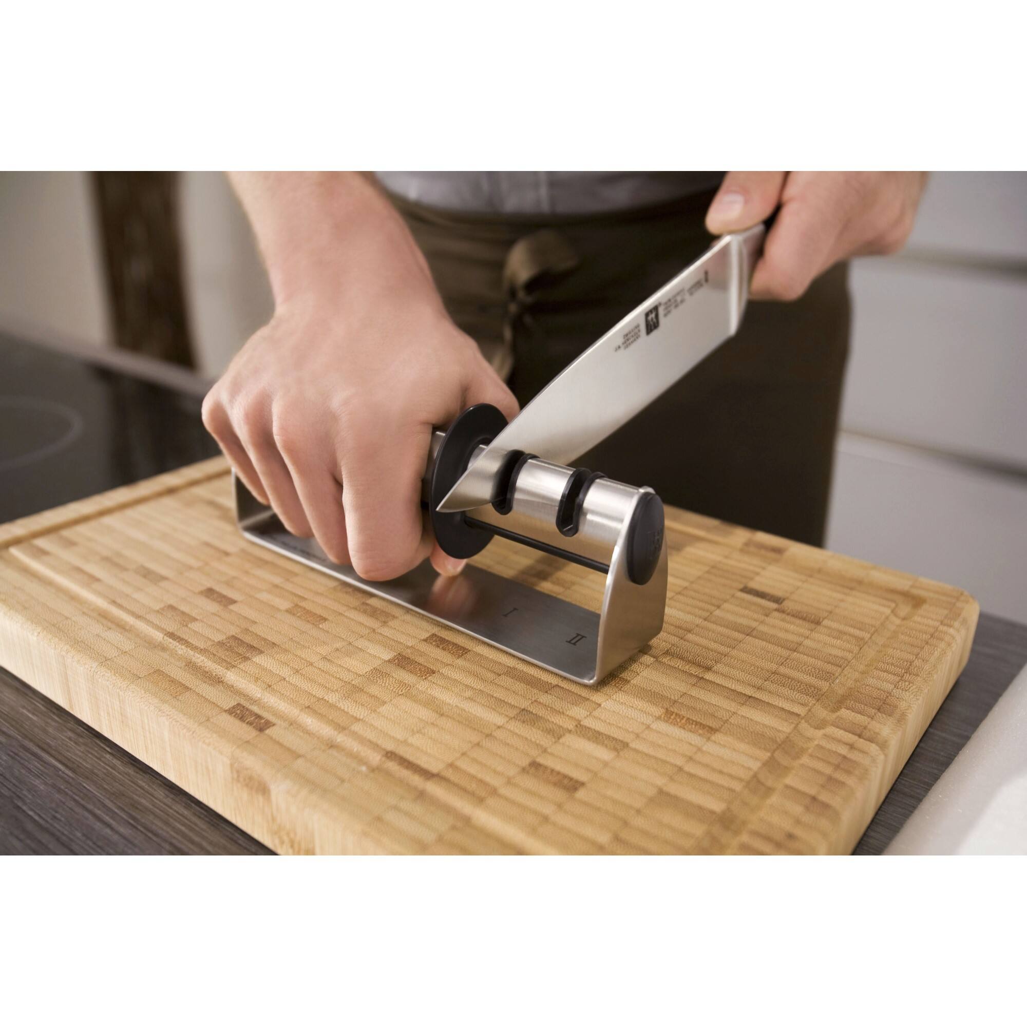Alt View 1. ZWILLING - ZWILLING TWINSHARP Duo Stainless Steel Handheld Knife Sharpener - Stainless Steel.
