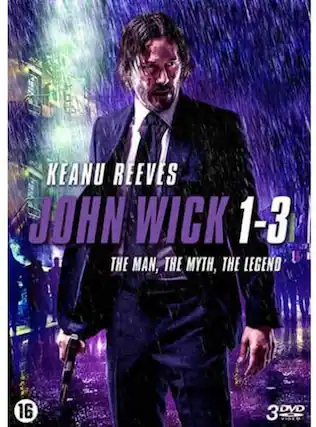 Front. John Wick: Chapters 1-3 - DVD.