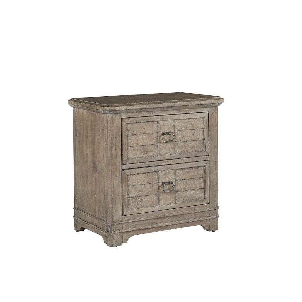 Alt View 1. American Woodcrafters - Meadowbrook 2-Drawer Nightstand - Sand - Beige.