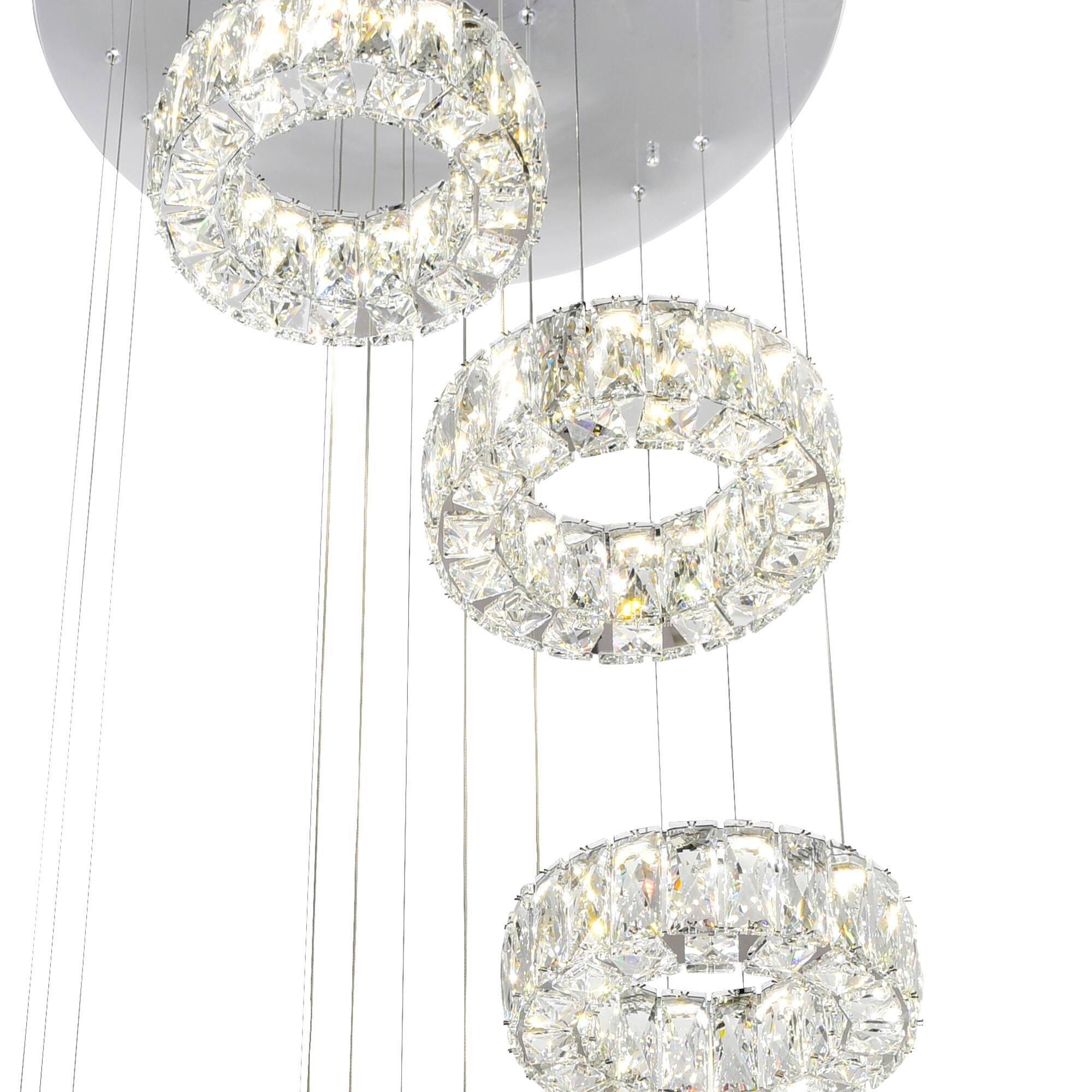 Left. CWI Lighting - Madeline LED Chandelier With Chrome Finish - Chrome.