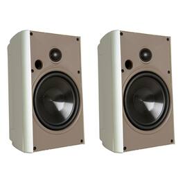 Proficient Audio - AW650 6.5" 150W Indoor/Outdoor Speaker Pair, Polypropylene Woofer, Pivoting Soft-Dome Tweeter, 8 Ohm - White