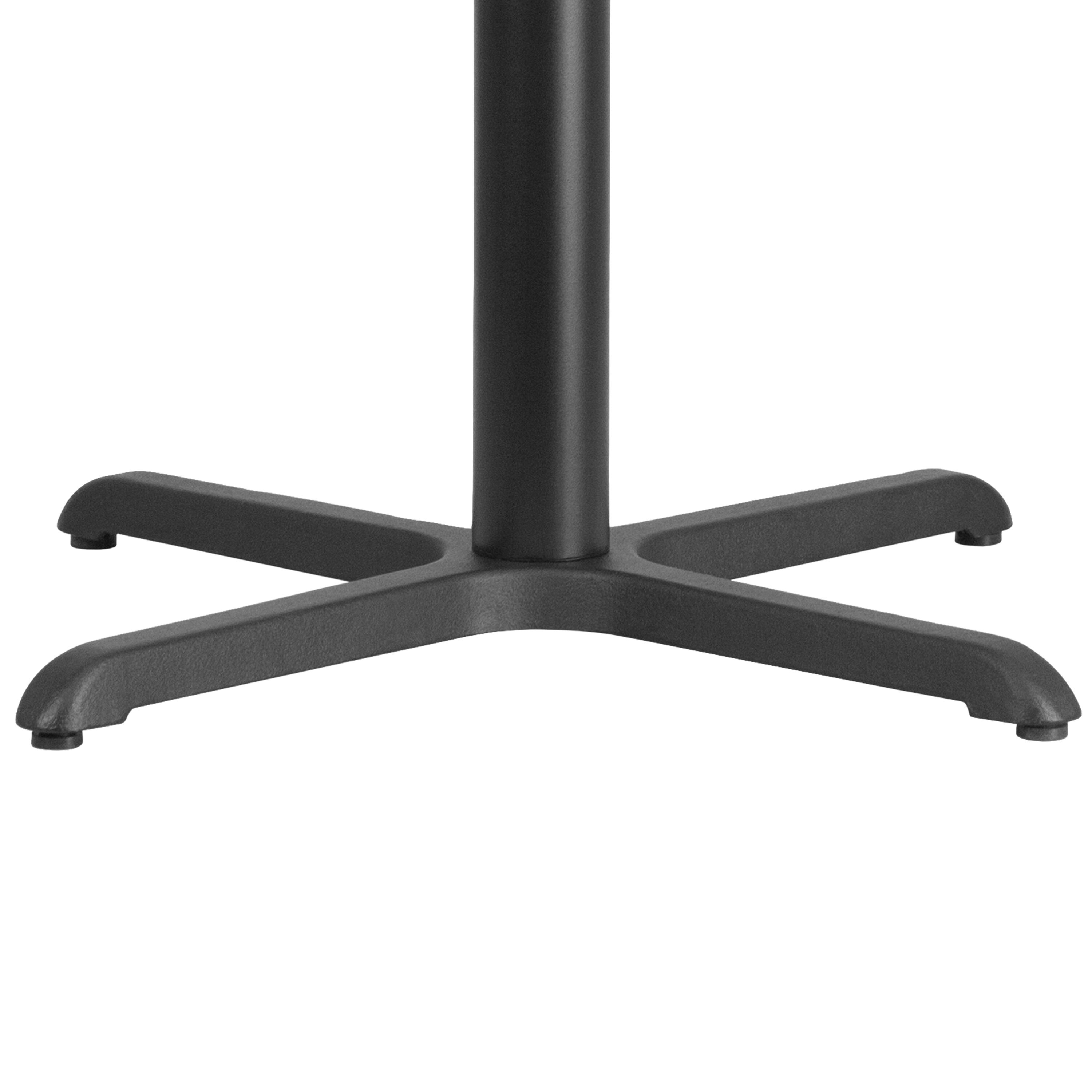 Alt View 4. Emma + Oliver - 30'' x 30'' Restaurant Table X-Base with 3'' Dia. Table Height Column - Black.