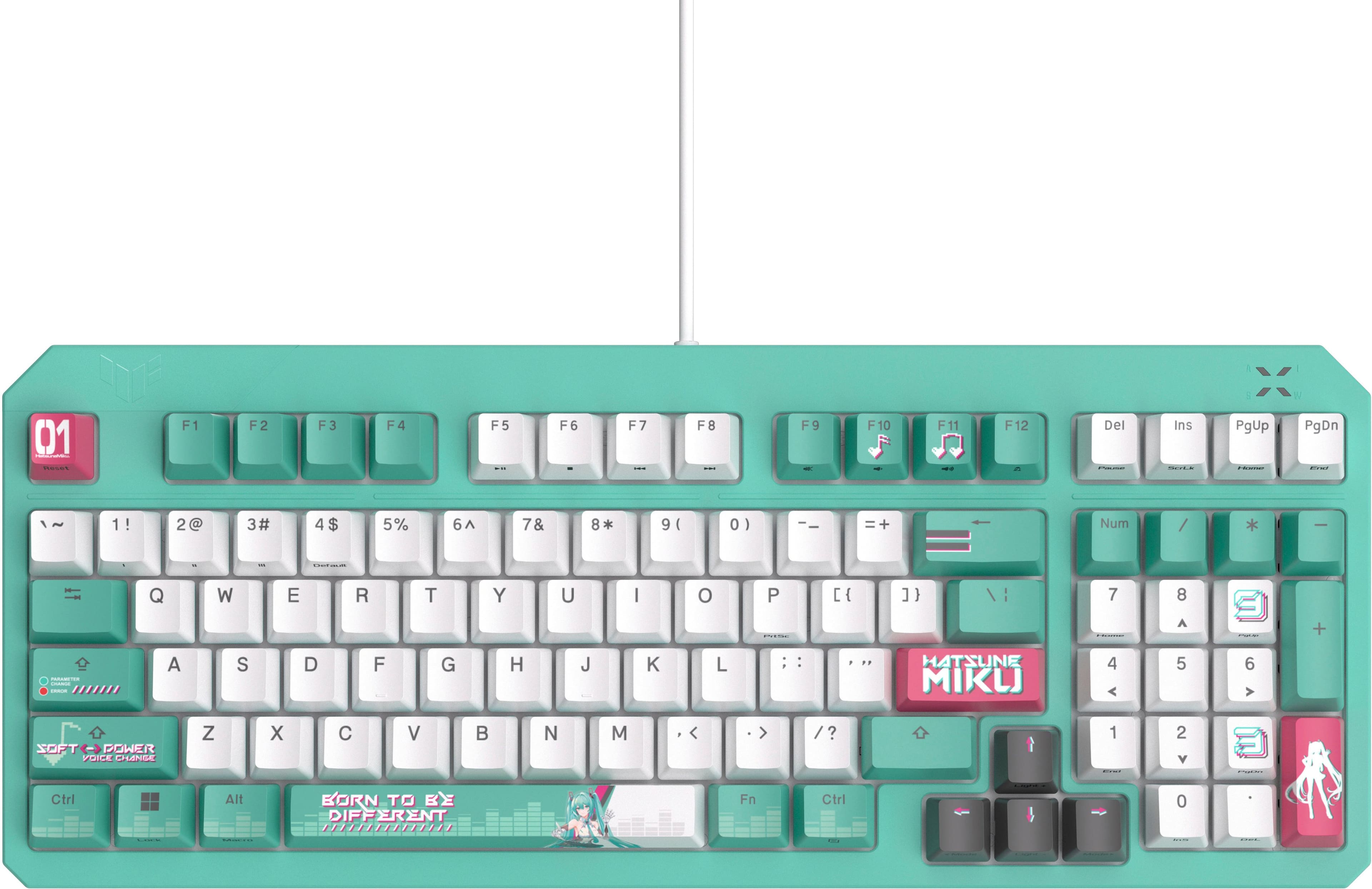 ASUS - TUF Gaming K3 Gen II 96% Wired Optical-Mechanical RGB Gaming Keyboard - Hatsune Miku Edition