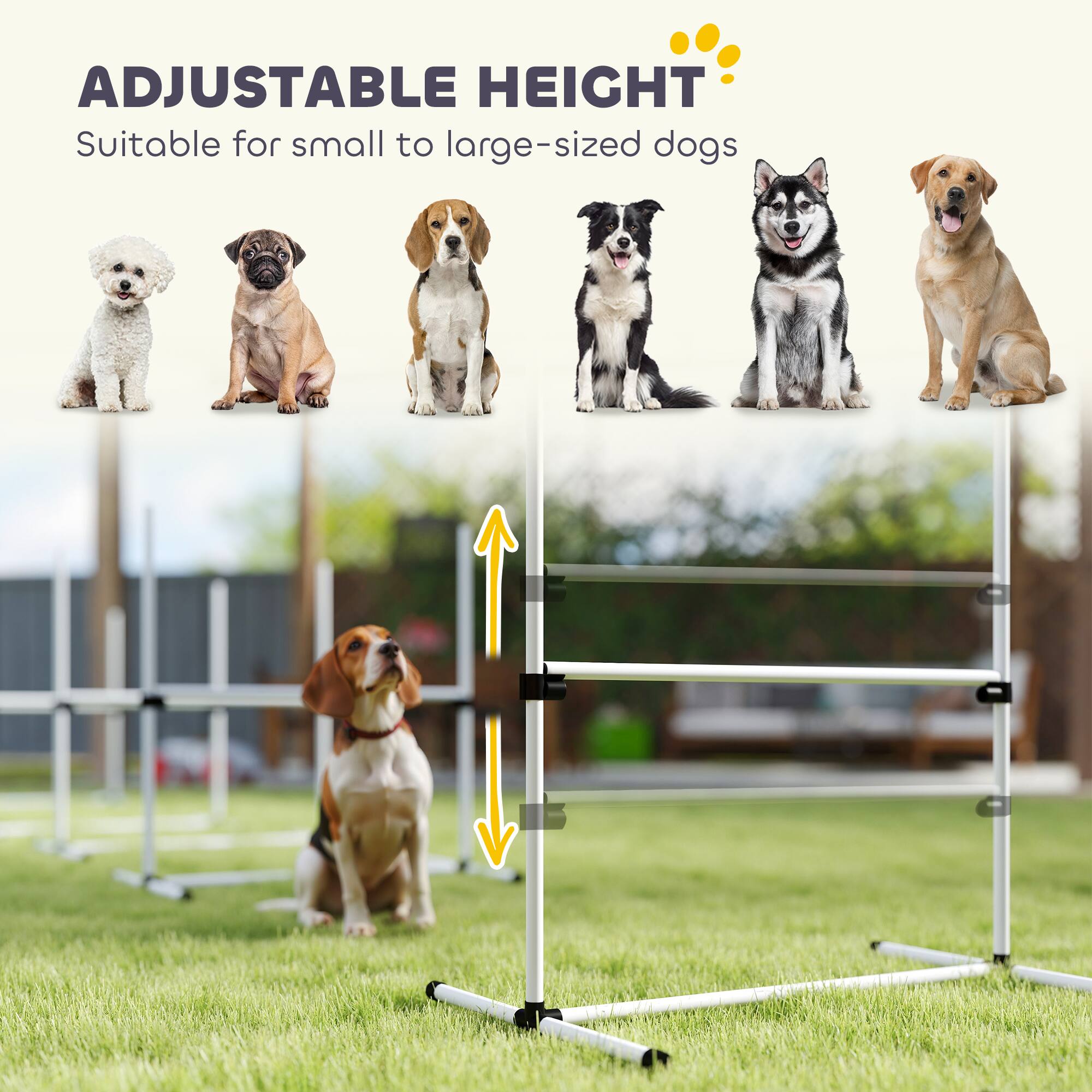 ADJUSTABLE HEIGHT  
Suitable for small to large-sized dogs