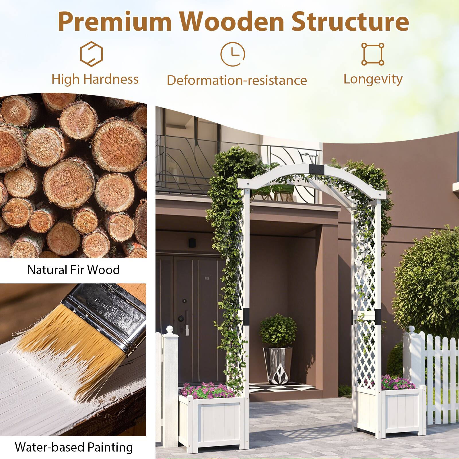 Premium Wooden Structure

- High Hardness
- Deformation-resistance
- Longevity

Natural Fir Wood

Water-based Painting