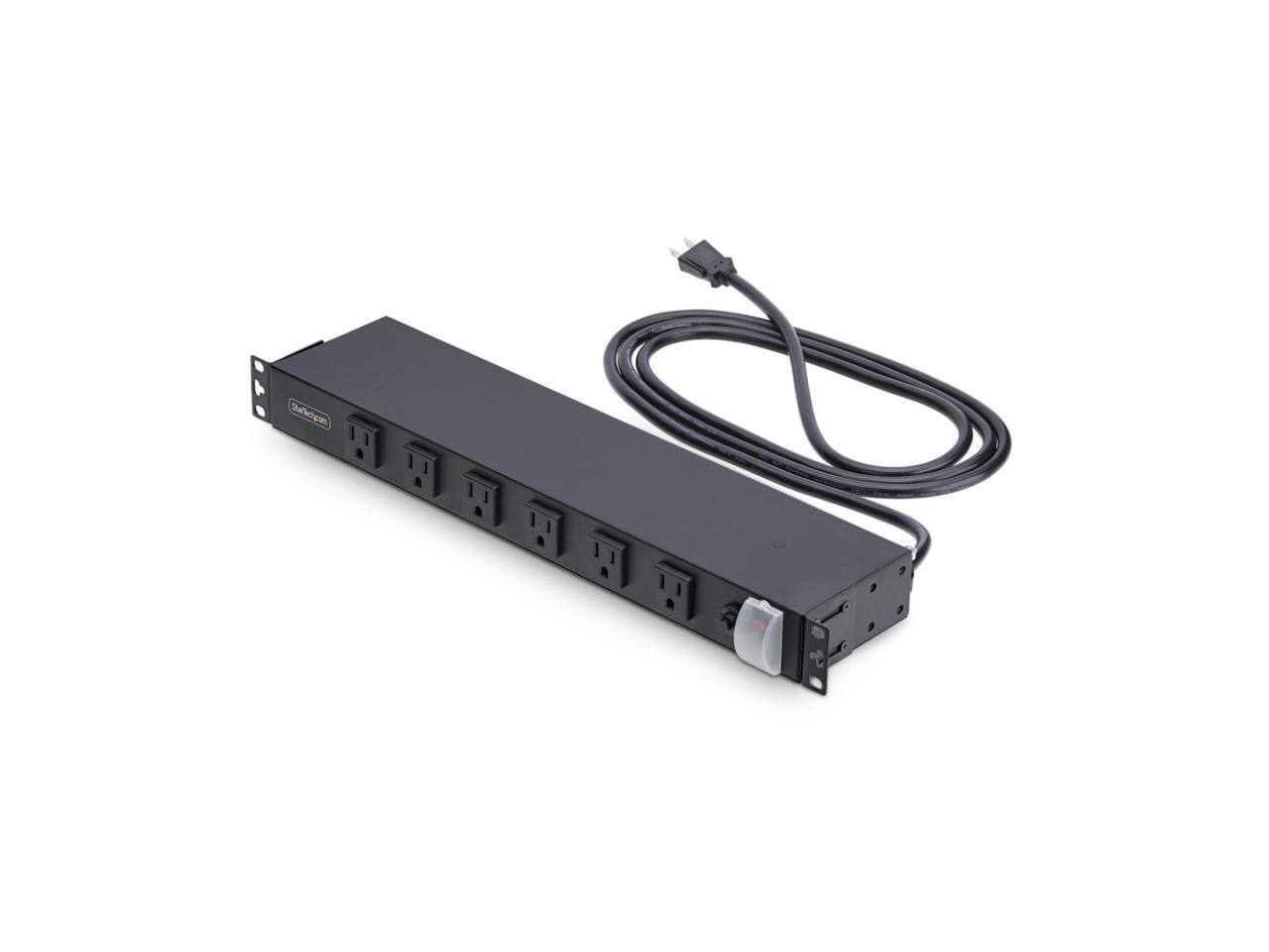 Front. StarTech.com - StarTech.com 1215B8H-RACK-PDU-RA 12-Outlet Rackmount 1U Power Distribution Units - Black.