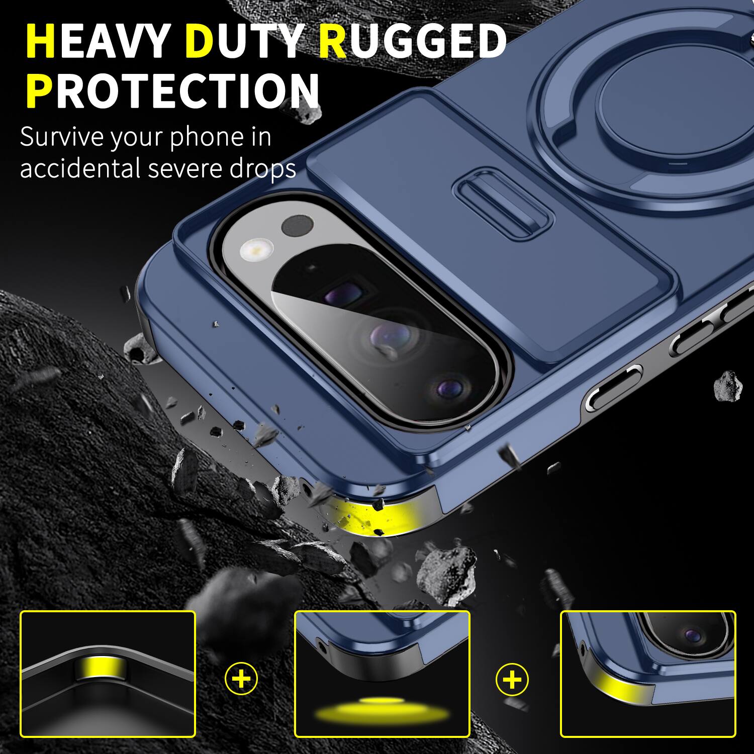 HEAVY DUTY RUGGED PROTECTION  
Survive your phone in accidental severe drops