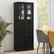 Alt View 6. Costway - 63.5" Tall Kitchen Pantry Storage Cabinet with Glass Door Storage Shelves - Black.
