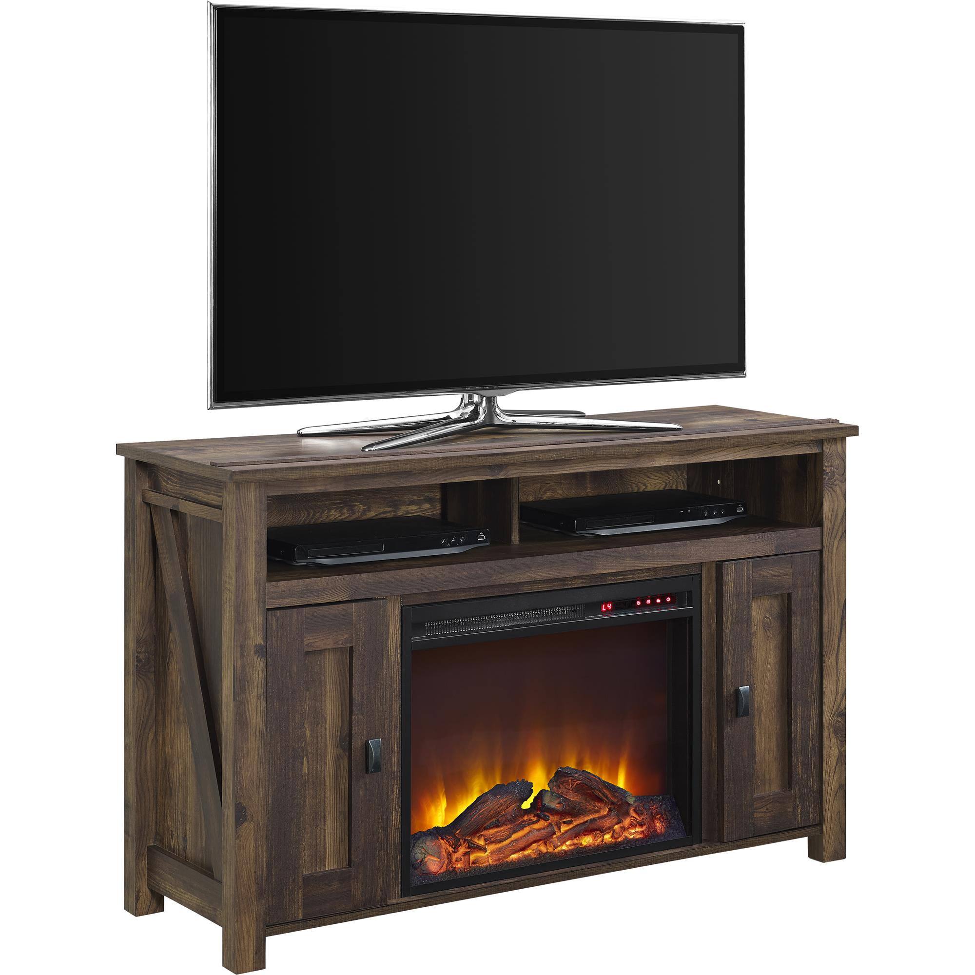 Front. Ameriwood Home - Farmington Electric Fireplace TV Console - Rustic.