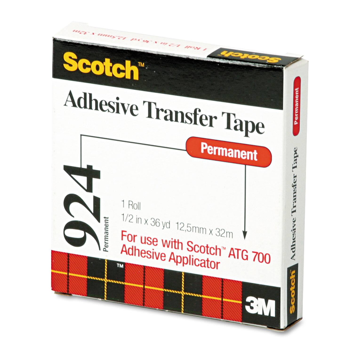 Scotch - ATG Adhesive Transfer Tape Clear 0.5Inch x 36 yds