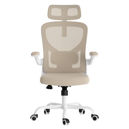 Front. Spaco - Spaco Executive Office Ergonomic Chair with High Back, Adjustable Lumbar Support, Headrest, Armrests, for Home Office - khaki,White.