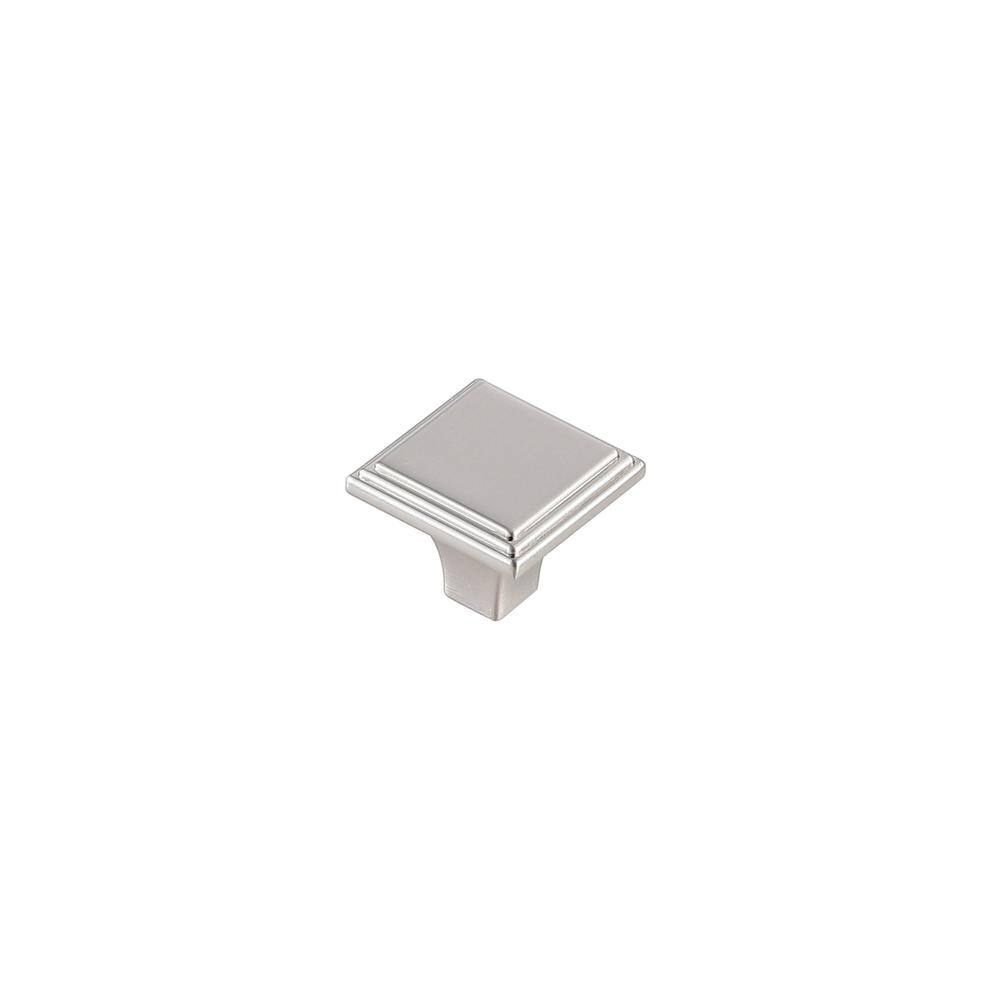 Back. Elegant Decor - Wilow 1" Brushed Nickel Square Knob Multipack (Set of 10) - Brushed Nickel.